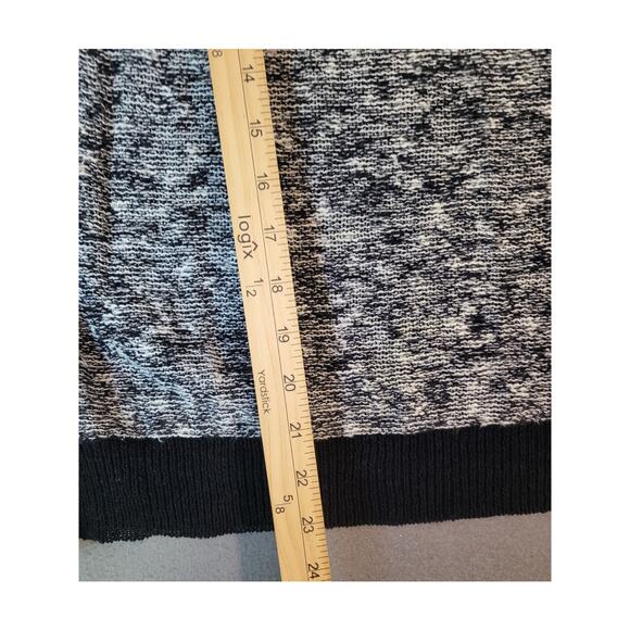 Eileen Fisher Black Heathered Linen Twist Scoop Neck Sweater M - Picture 8 of 9